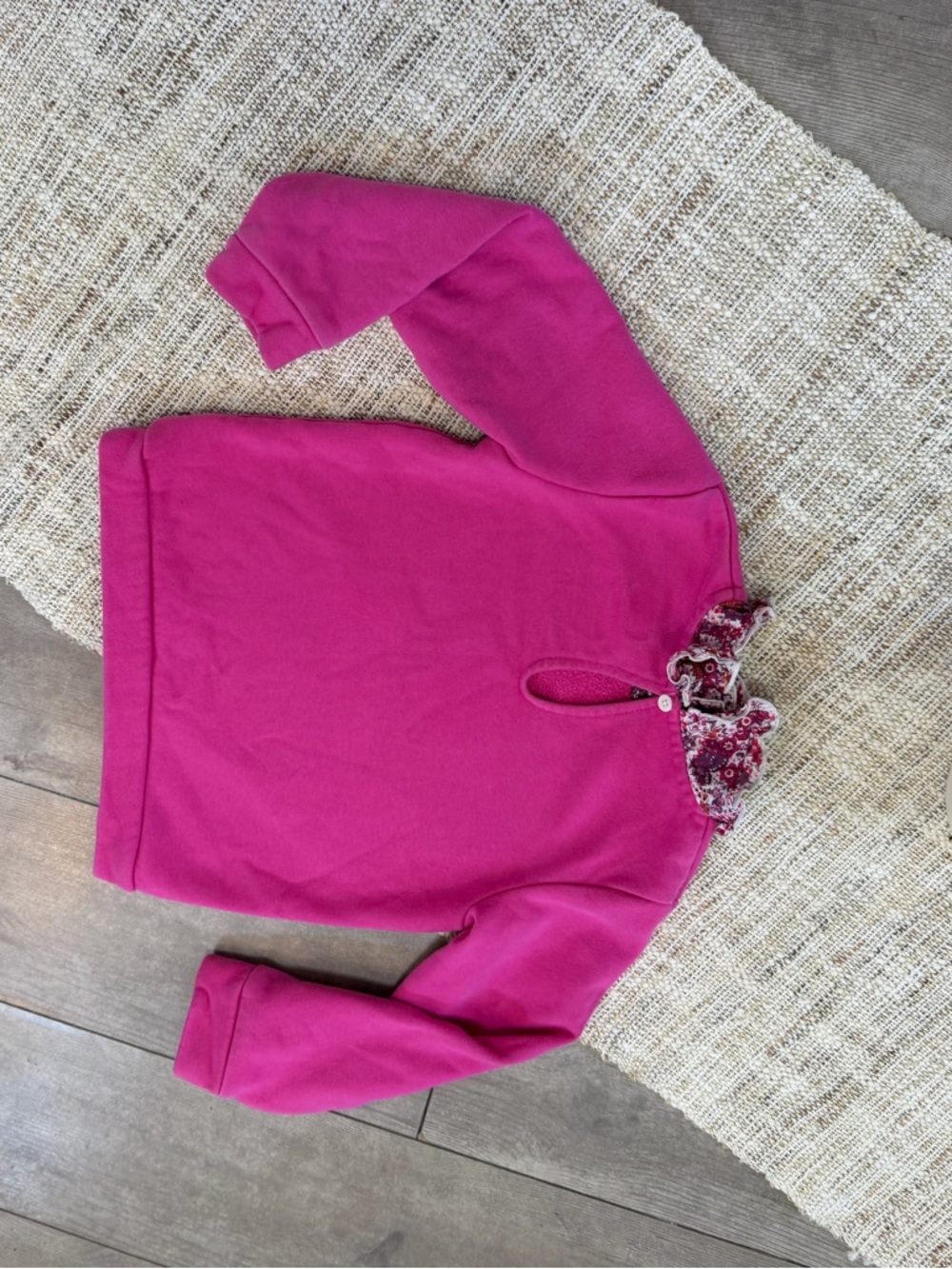 Garanimals Hot Pink Paris Pullover with Floral Ruffle Collar Little Girl Sz 5 - Picture 12 of 16